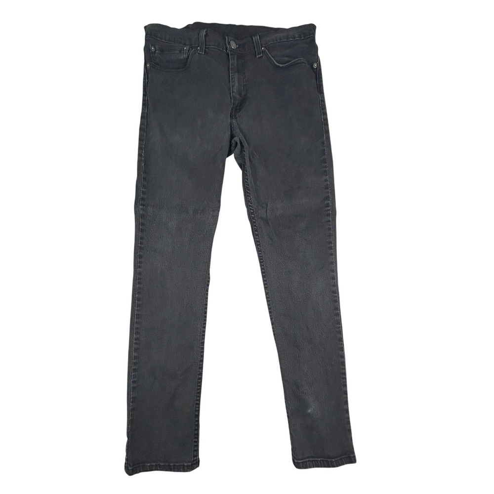 Levis 511 Jeans Mens 34 (34x30.5) Slim Tapered Black Stretch Denim